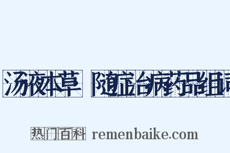 汤液本草·随症治病药品组词是什么意思的图片
